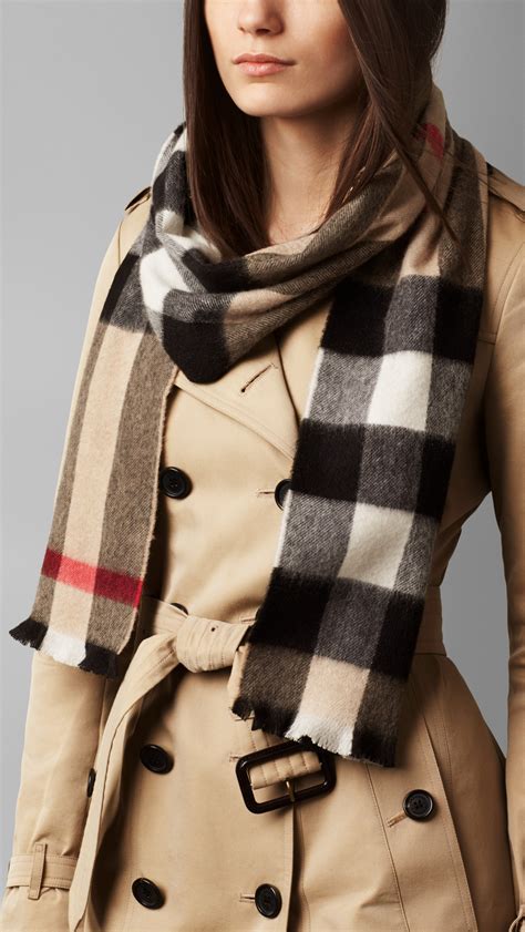 burberry schal cashmere camel|burberry check cashmere scarves.